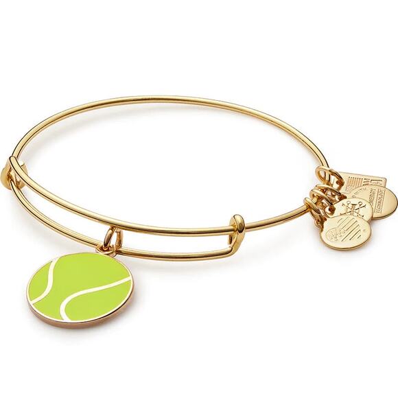 New Alex and Ani Team USA Tennis Bangle Charm Bangle Bracelet in Gold - Picture 4 of 4